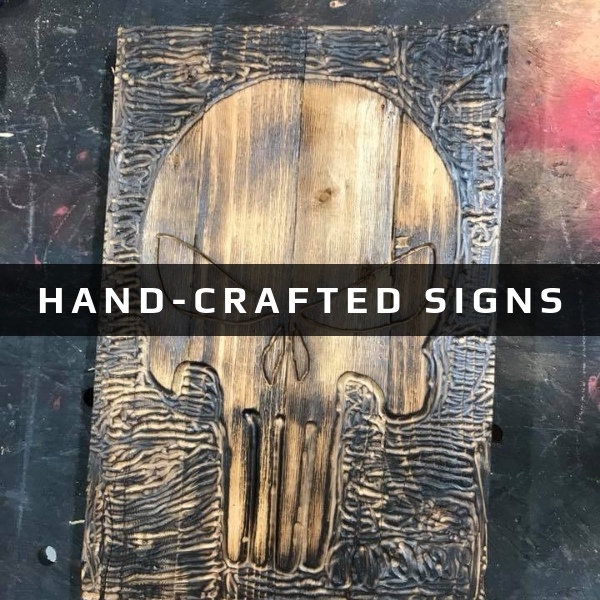 hand-crafted signs